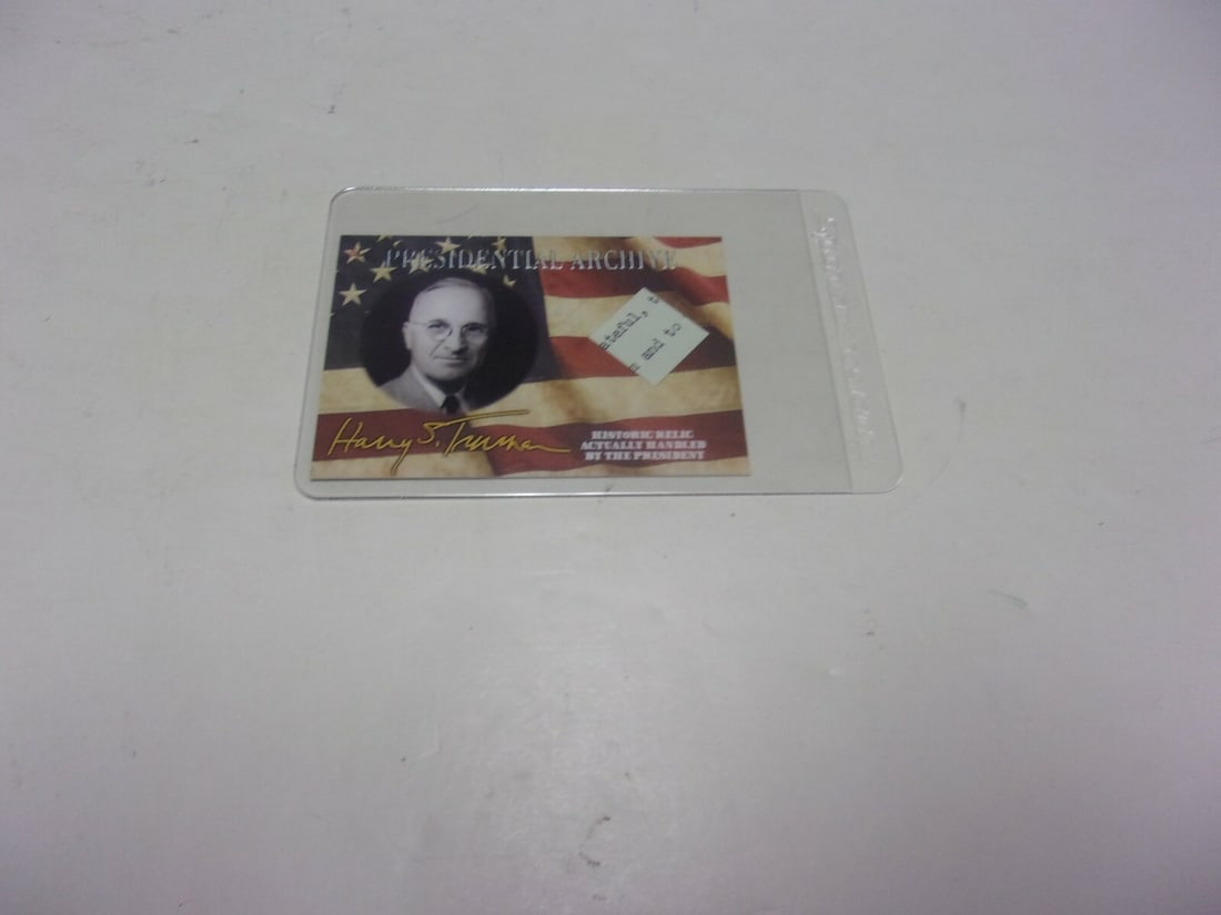 Presidential Relics Card Featuring Harry S Truman Used Collectible (1 of 2)