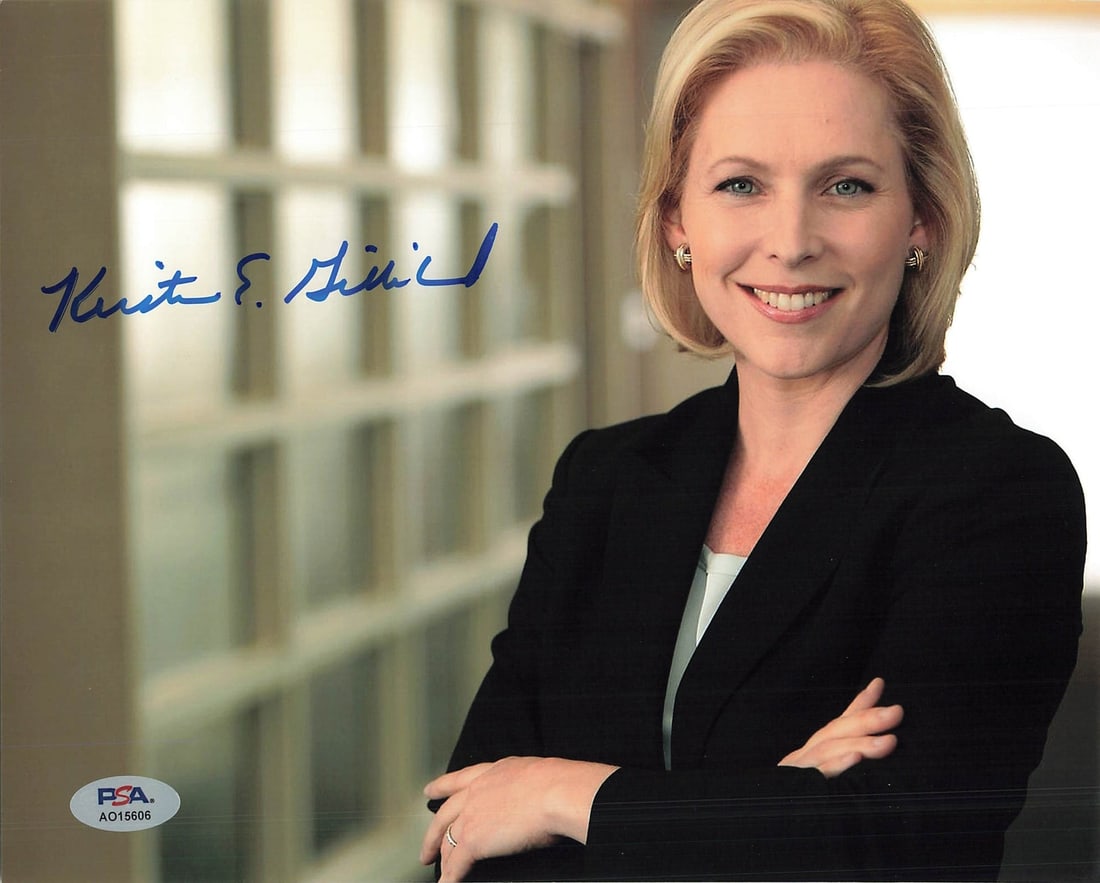 Kirsten Gillibrand Autographed 8x10 Photo PSA/DNA Certified: Kirsten Gillibrand Autographed 8x10 Photo PSA/DNA Certified This professionally printed 8x10 photograph features the signature of Kirsten Gillibrand, authenticated by PSA/DNA experts, ensuring its aut