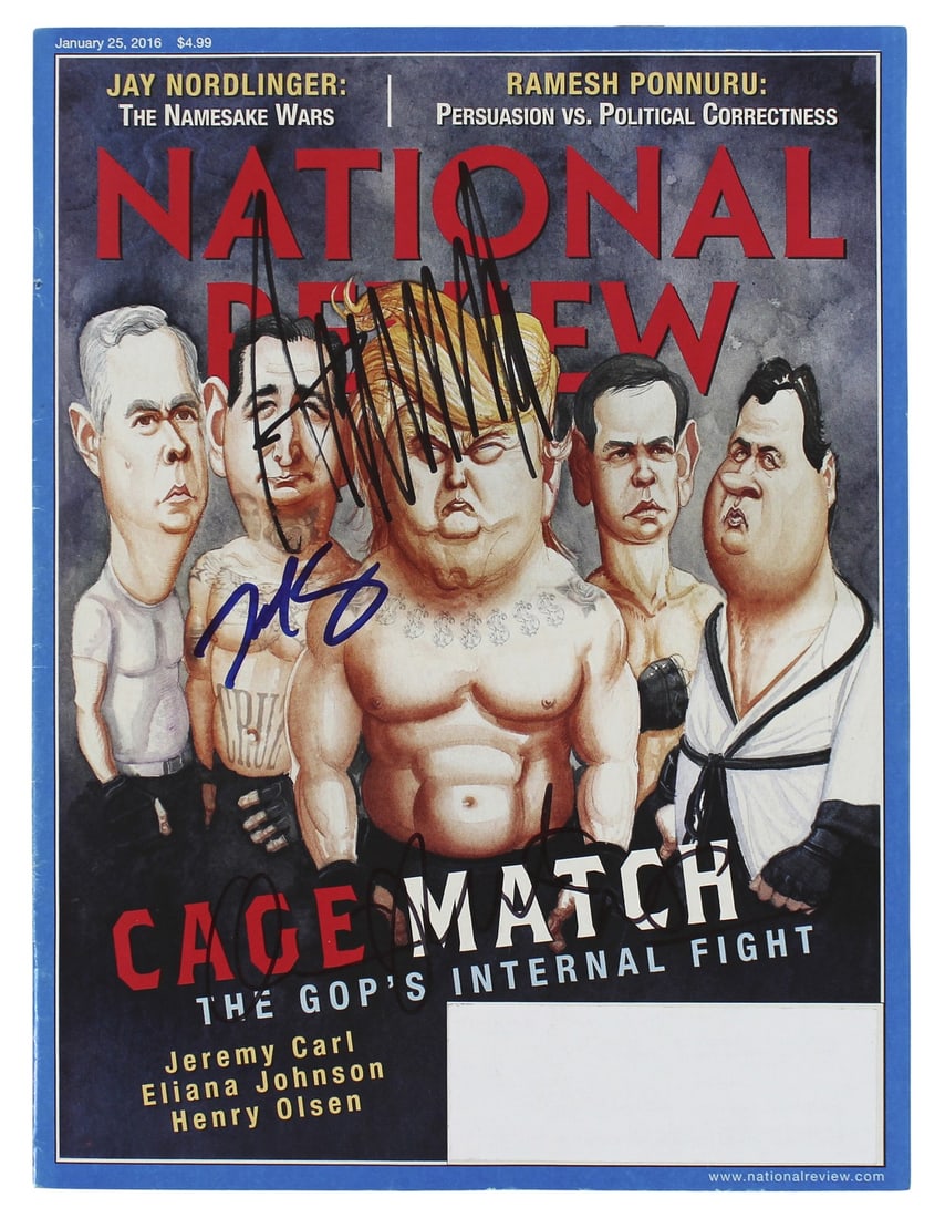 Authentic Signed Magazine by Trump Cruz Christie with Beckett COA: Authentic Signed Magazine by Trump Cruz Christie with Beckett COA This authentic signed magazine features the signatures of Donald Trump, Ted Cruz, and Chris Christie, making it a unique collectible f