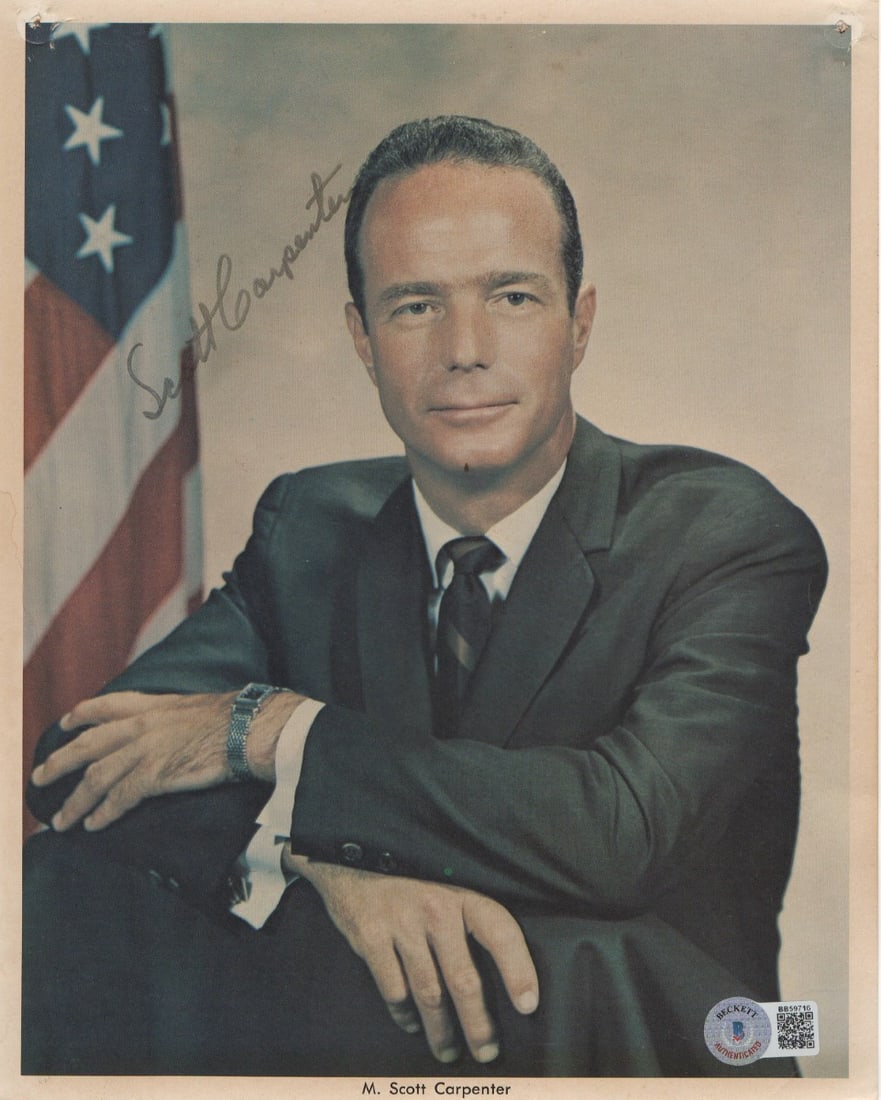 Scott Carpenter Signed 8X10 Photo NASA Astronaut Beckett Authentic (1 of 2)