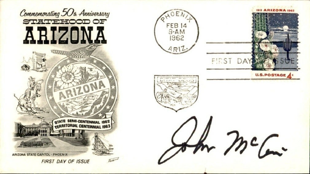 First Day Cover Autographed by US Senator John McCain PSA/DNA Certified (1 of 1)