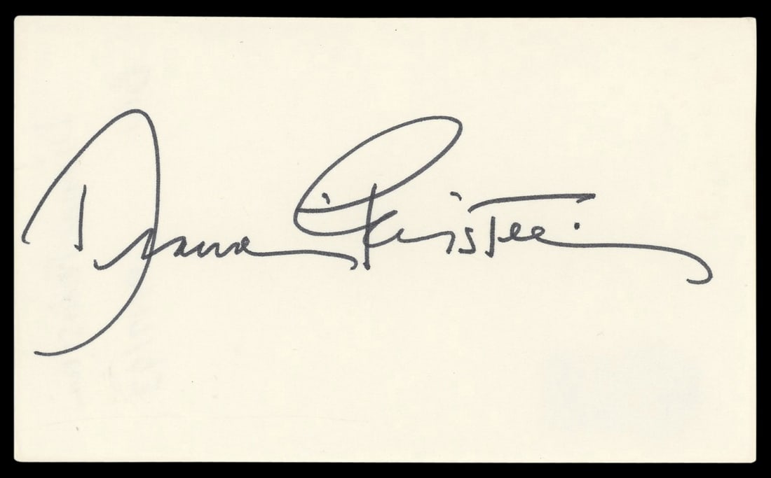Dianne Feinstein Signed 3x5 Index Card Authentic Beckett BAS #BM56947: Dianne Feinstein Signed 3x5 Index Card Authentic Beckett BAS #BM56947 This authentic 3x5 index card is personally signed by Dianne Feinstein, featuring a hologram by Beckett Authentication Services fo