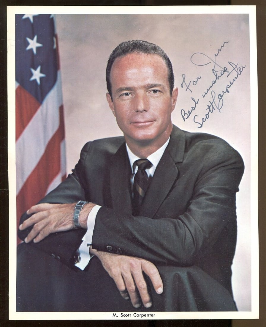 8x10 Photograph Signed by Astronaut Scott Carpenter JSA Authenticated (1 of 3)