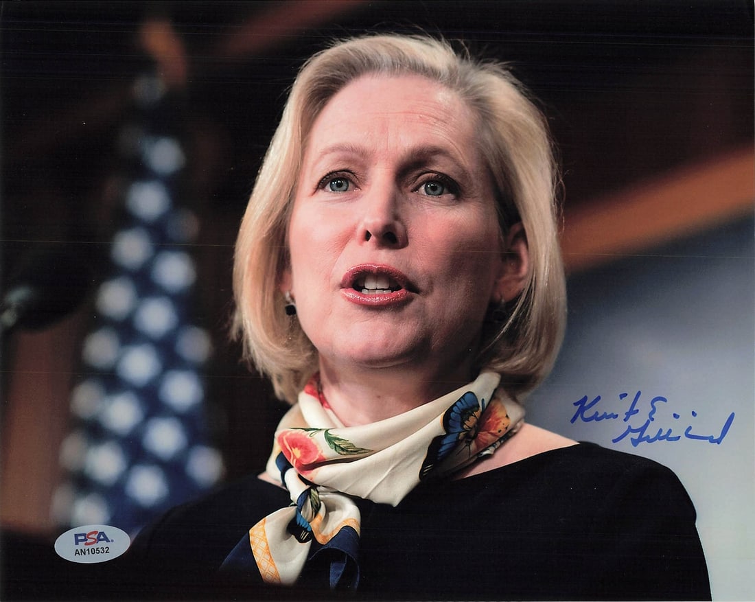 Kristen Gillibrand PSA/DNA Authenticated 8x10 Signed Photo: Kristen Gillibrand PSA/DNA Authenticated 8x10 Signed Photo This professionally printed 8x10 photograph features the autograph of Senator Kristen Gillibrand. The signature has been authenticated by PSA