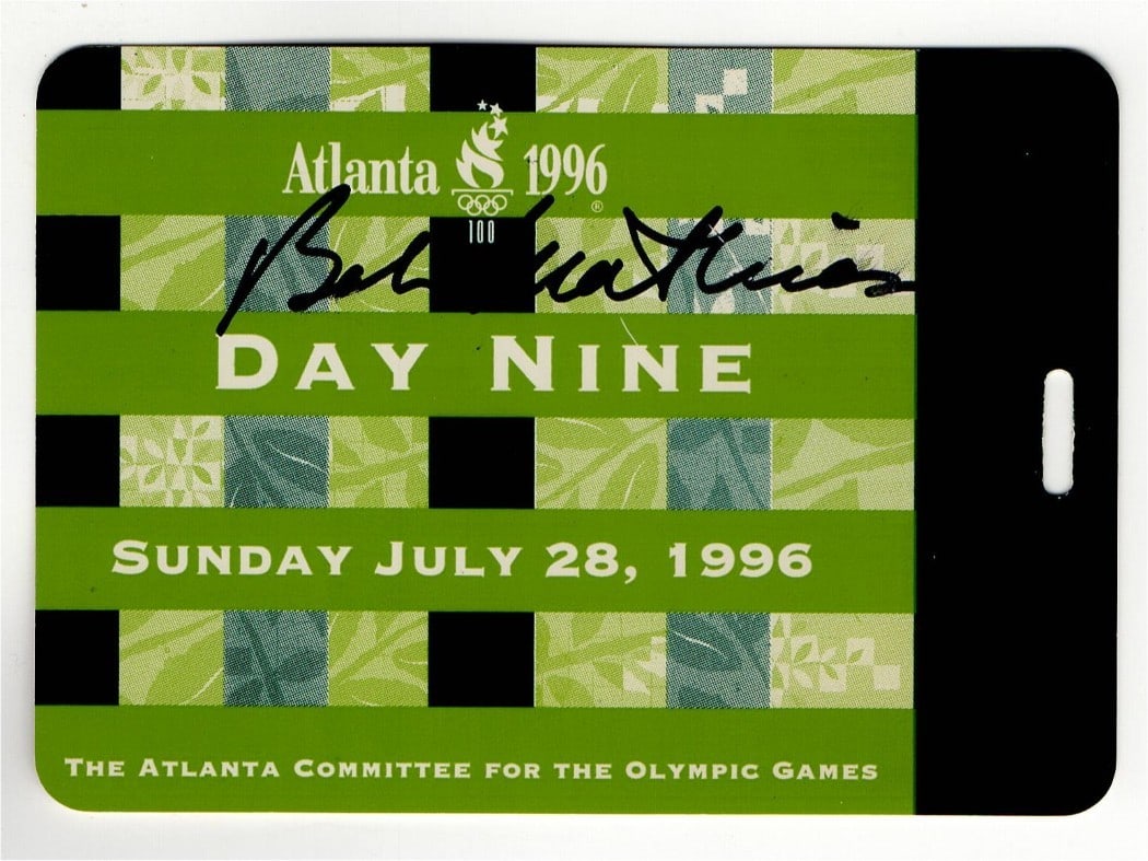 Bob Mathias Autographed Security Pass Olympic Legend JSA Certified (1 of 3)