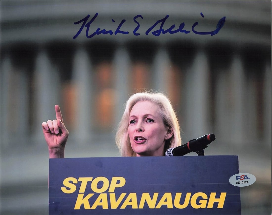Kristen Gillibrand Signed 8x10 Photo PSA/DNA Certified Authentic: Kristen Gillibrand Signed 8x10 Photo PSA/DNA Certified Authentic This professionally printed 8x10 photograph features the signature of Senator Kristen Gillibrand, providing a unique collectible for fa