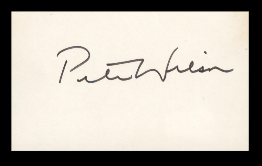 Pete Wilson Signed 3x5 Index Card Beckett Authenticated: Pete Wilson Signed 3x5 Index Card Beckett Authenticated This signed 3x5 index card features the autograph of Pete Wilson, the former Governor of California. The item is 100% authentic, certified by Be