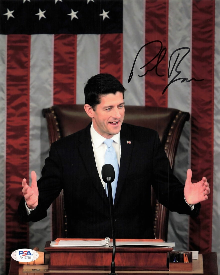 PSA DNA authenticated Paul Ryan signed 8x10 photograph: PSA DNA authenticated Paul Ryan signed 8x10 photograph This is a professionally printed 8x10 photograph featuring the autograph of Paul Ryan, a notable American politician. The signature has been auth