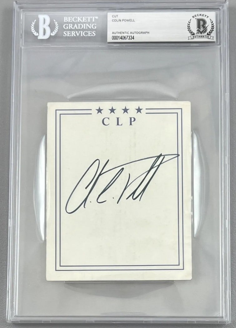 Colin Powell Hand-Signed Cut Beckett Authenticated Secretary of State Autograph (1 of 3)