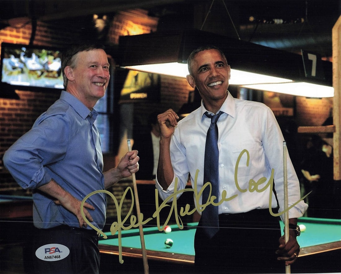 John Hickenlooper Autographed 8x10 Photo PSA/DNA Certified: John Hickenlooper Autographed 8x10 Photo PSA/DNA Certified This professionally printed 8x10 photograph features the autograph of John Hickenlooper, a noted politician. The signature has been authentic