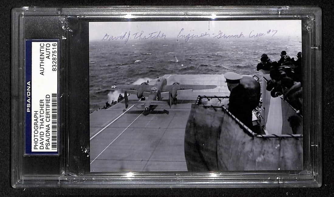 David Thatcher Signed WWII Doolittle Raider Photo PSA Authenticated (1 of 2)