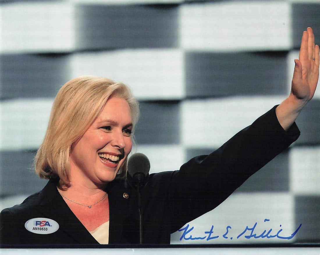 Kristen Gillibrand Autographed 8x10 Photo PSA/DNA Certified: Kristen Gillibrand Autographed 8x10 Photo PSA/DNA Certified This is a professionally printed 8x10 photograph featuring the signature of Senator Kristen Gillibrand. The authenticity of the autograph ha