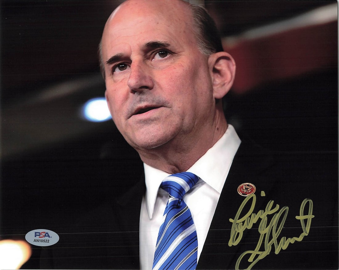Louie Gohmert 8x10 Signed Photo Authentic PSA/DNA: Louie Gohmert 8x10 Signed Photo Authentic PSA/DNA This 8x10 photograph features the authentic signature of Louie Gohmert, a notable figure. The autograph has been verified by PSA/DNA, ensuring its leg