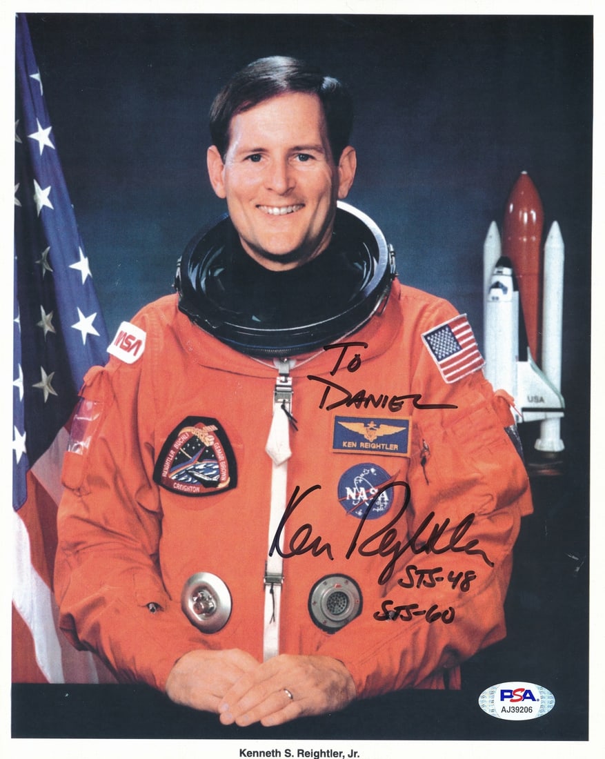 PSA DNA Authenticated 8x10 Photo Signed by Astronaut Kenneth Reightler Jr: PSA DNA Authenticated 8x10 Photo Signed by Astronaut Kenneth Reightler Jr This is an 8x10 photograph signed by astronaut Kenneth Rieghtler Jr. The autograph has been authenticated by PSA/DNA and comes