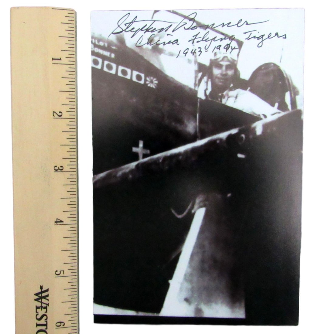 Stephen Bonner WWII Flying Tigers Signed 4x6 Photo JSA Authenticated (1 of 3)