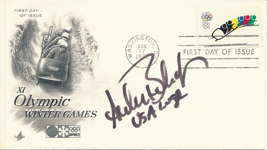 1972 Olympic Luge Team Tony Benshoof Signed First Day Cover: 1972 Olympic Luge Team Tony Benshoof Signed First Day Cover This is a 1972 First Day Cover (FDC) featuring the signature of Tony Benshoof from the Olympic Luge Team. The item is an original and is ass