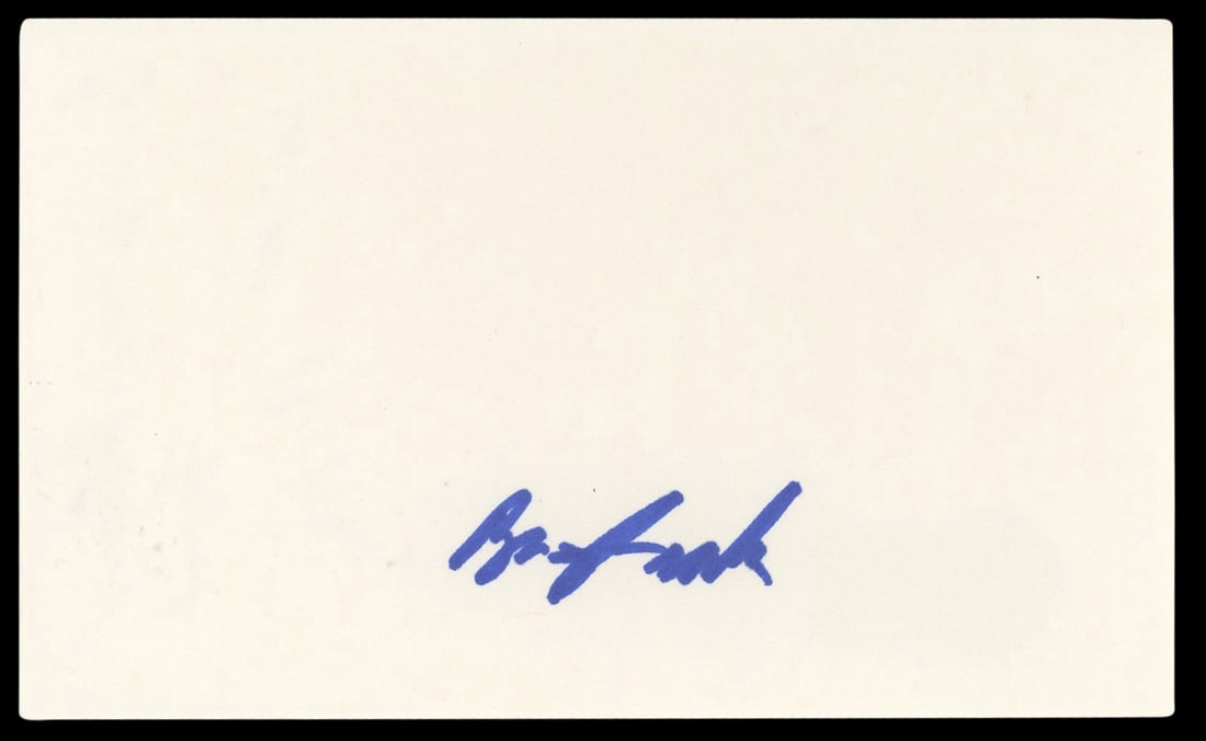 Barney Frank Autographed 3x5 Index Card Beckett Authentic Signature: Barney Frank Autographed 3x5 Index Card Beckett Authentic Signature This authentic autographed 3x5 index card features the signature of Barney Frank, a prominent politician. The item is certified by B