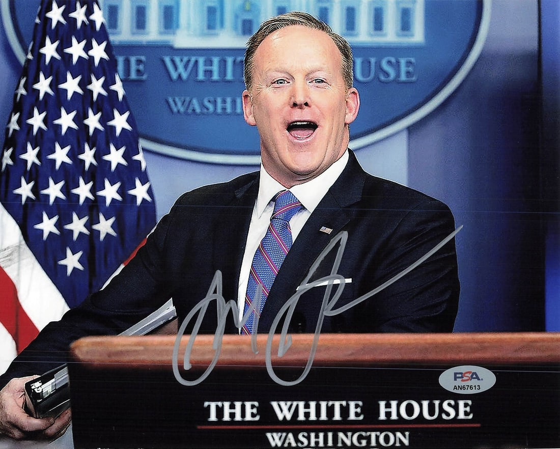Sean Spicer Signed 8x10 Photo Authentic PSA/DNA: Sean Spicer Signed 8x10 Photo Authentic PSA/DNA This is an original 8x10 photograph signed by Sean Spicer, featuring an authentic autograph certified by PSA/DNA. The signature has been verified by a t