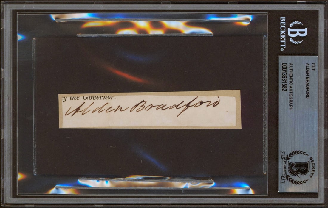 Alden Bradford Signed 0.75x4 Inch Cut With Beckett Authentication Slab (1 of 3)