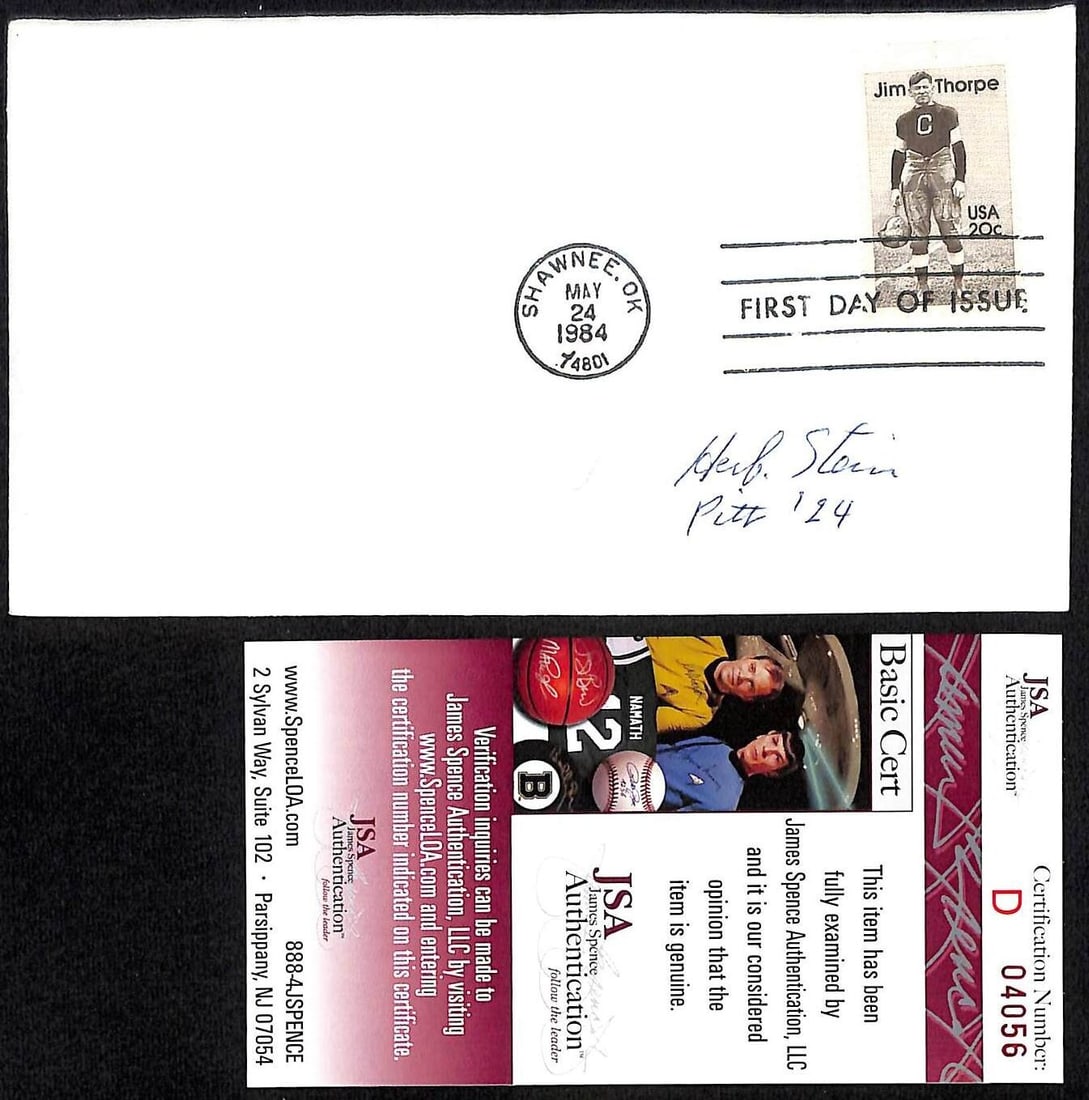 Herb Stein Signed First Day Cover Pittsburgh Panthers JSA Authenticated (1 of 2)