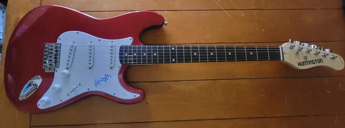 Electric Guitar Signed by Patty Smyth with JSA Authentication: Electric Guitar Signed by Patty Smyth with JSA Authentication This electric guitar and guitar pick have been hand signed by Patty Smyth from Scandal. The autograph is authenticated by James Spence Aut