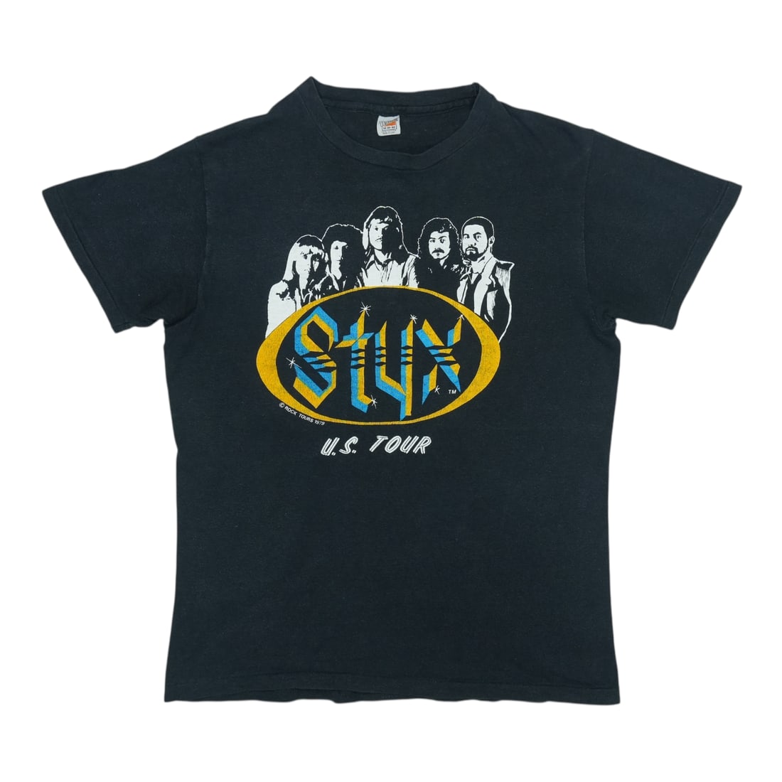 Vintage 1979 Styx Main Event Concert T-Shirt Black Cotton Medium: Vintage 1979 Styx Main Event Concert T-Shirt Black Cotton Medium This is an original vintage 1979 Styx Main Event Tour shirt, featuring graphics on both the front and back. Made from 100% cotton, the 