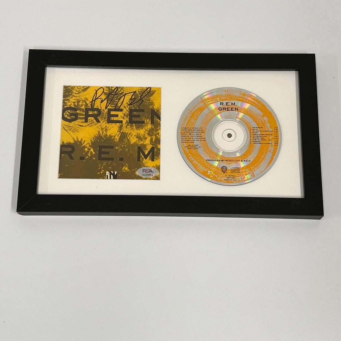 R.E.M. Green Album CD Cover Framed Signed by Peter Buck PSA/DNA (1 of 3)