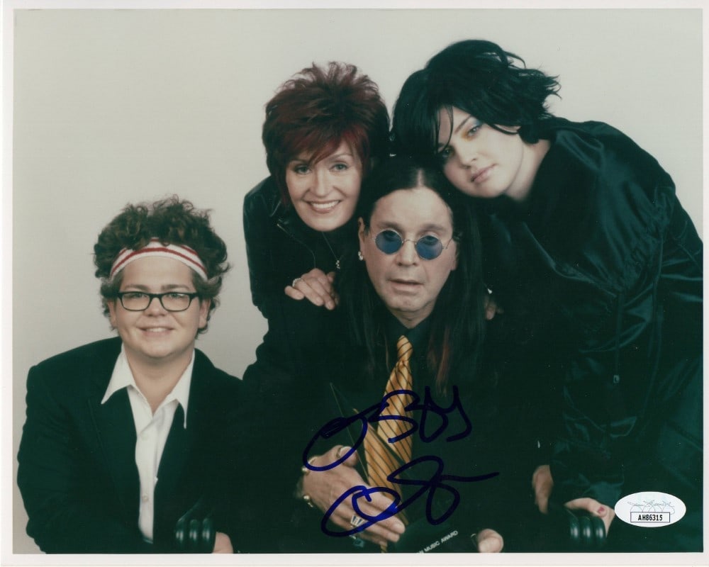 Ozzy Osbourne Signed 8x10 Family Photo JSA Authenticated: Ozzy Osbourne Signed 8x10 Family Photo JSA Authenticated This is an original 8x10 photograph featuring Ozzy Osbourne, authentically signed and authenticated by James Spence Authentication (JSA). This 