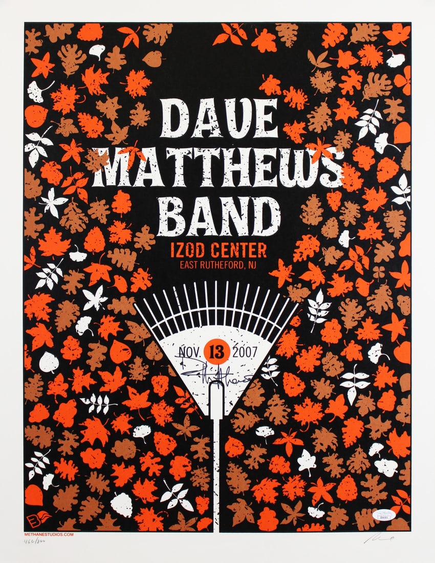 Dave Matthews Band autographed 19x25 Izod Center poster LE 466 of 800 JSA (1 of 4)