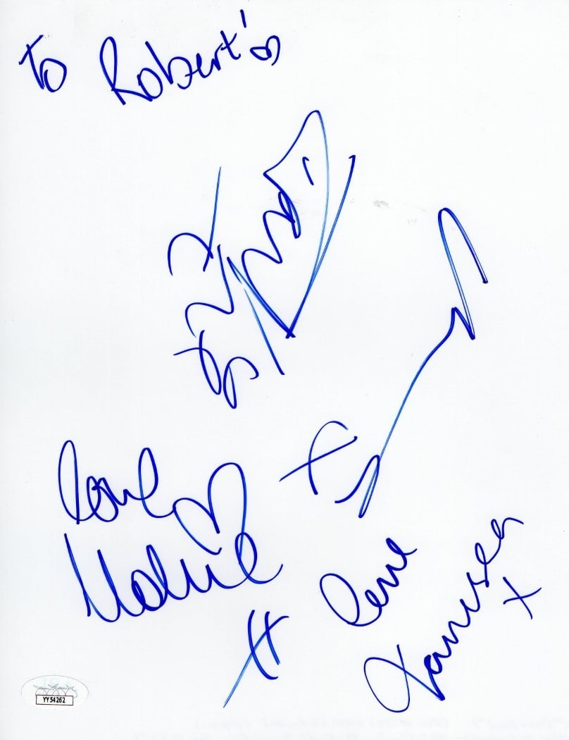 The Saturdays Band Autographed Cut Signature JSA Authenticated 8.5x11: The Saturdays Band Autographed Cut Signature JSA Authenticated 8.5x11 This is an original cut signature from The Saturdays band, featuring autographs from Mollie King, Frankie Bridge, Vanessa White, a