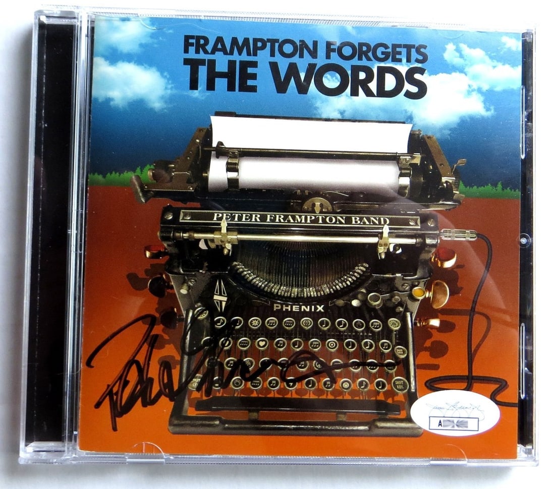Frampton Forgets the Words CD Booklet Signed by Peter Frampton JSA Authenticated: Frampton Forgets the Words CD Booklet Signed by Peter Frampton JSA Authenticated This listing features an original CD booklet for "Frampton Forgets the Words" signed by Peter Frampton. The set include