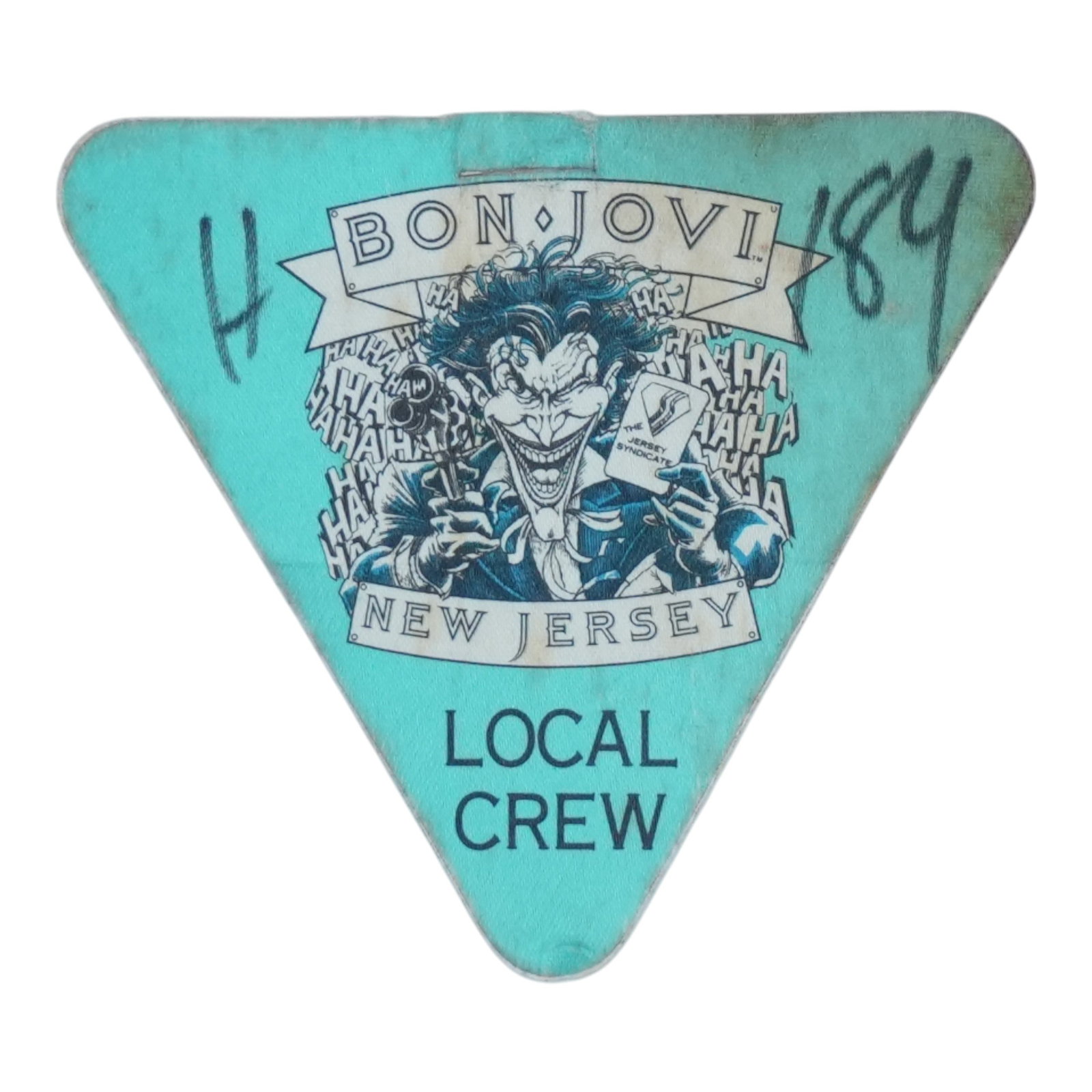 1989 Bon Jovi New Jersey crew backstage pass (1 of 2)