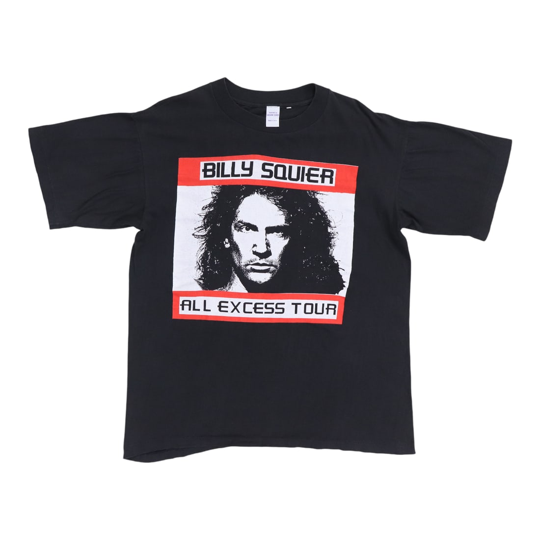Vintage 1989 Billy Squier Tour Black Cotton T-Shirt Large: Vintage 1989 Billy Squier Tour Black Cotton T-Shirt Large This is an original vintage 1989 Billy Squier All Excess Tour shirt, not a modern reproduction. The shirt features graphics on both the front 