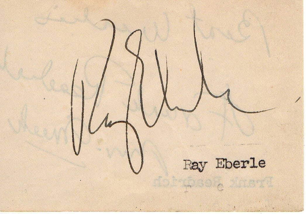 Ray Eberle Hand Signed Small Paper Cut JSA Authenticated (1 of 3)