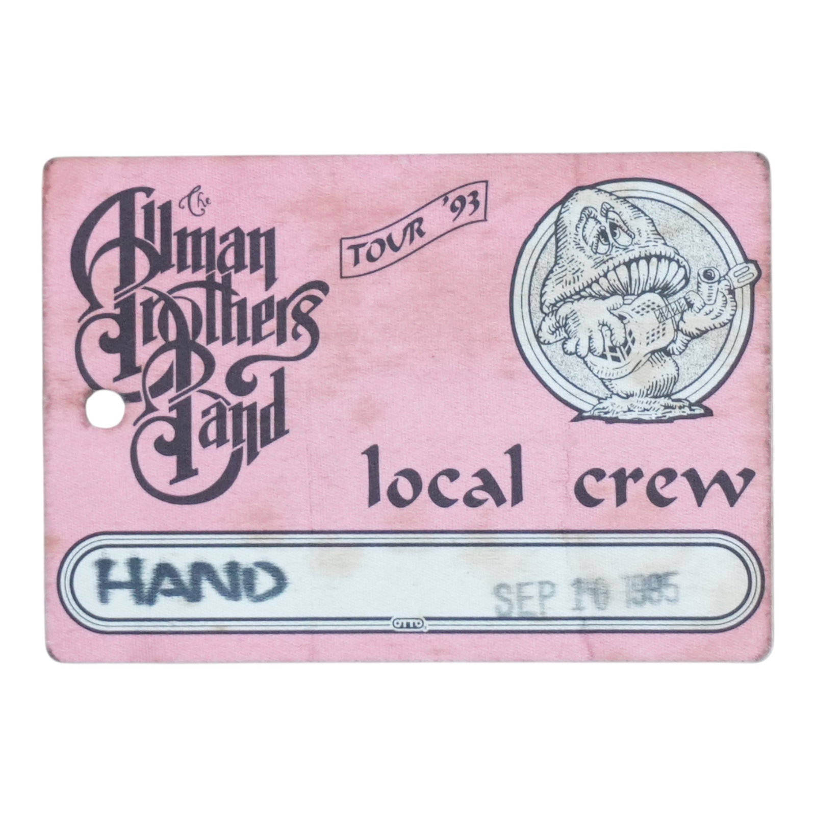 Vintage 1993 Allman Brothers Band Concert Backstage Pass (1 of 2)