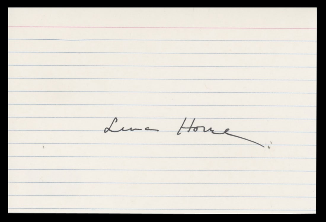 Lena Horne Signed 4x6 Index Card BAS Authenticated (1 of 2)