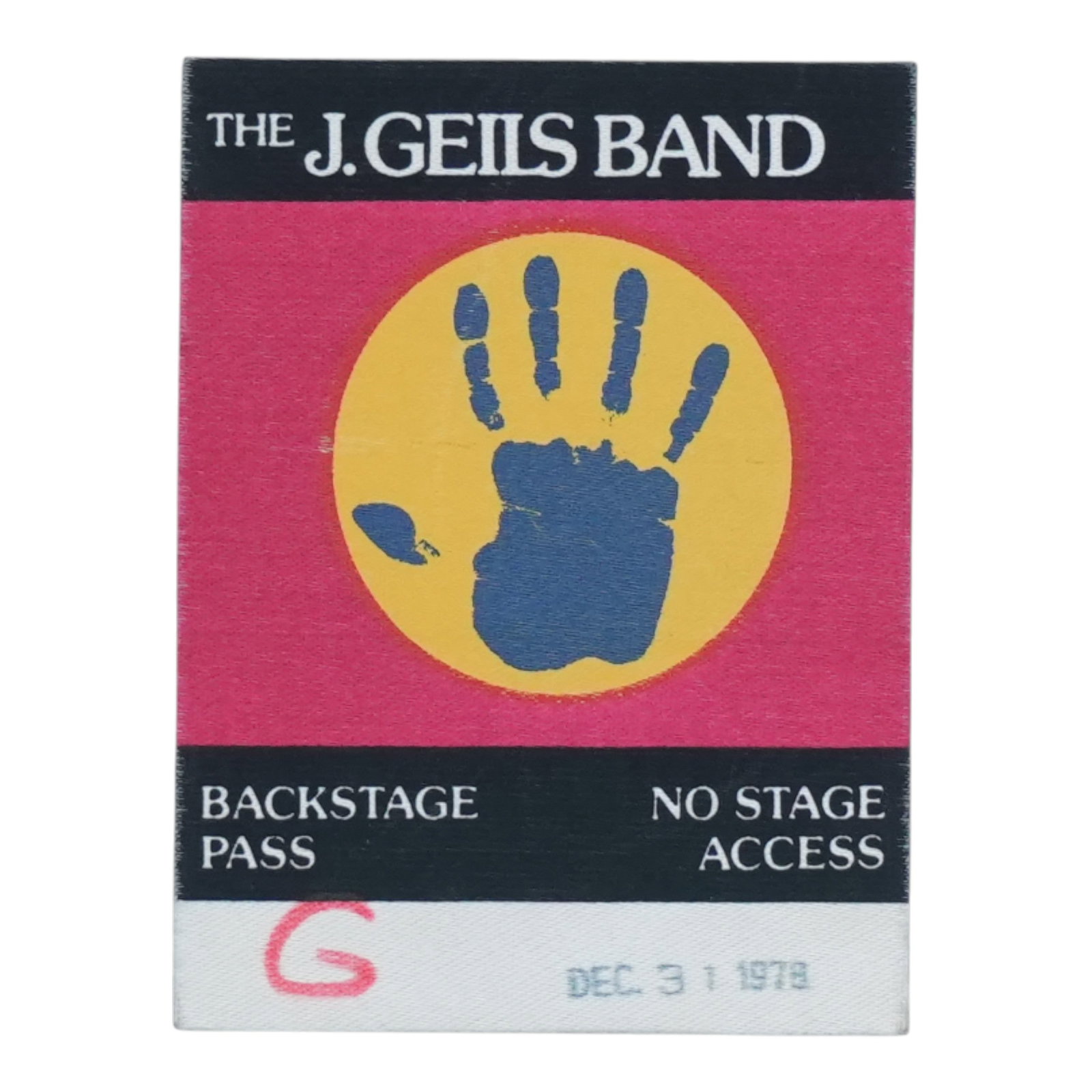 Vintage J Geils Band 1978 Concert Pass (1 of 2)