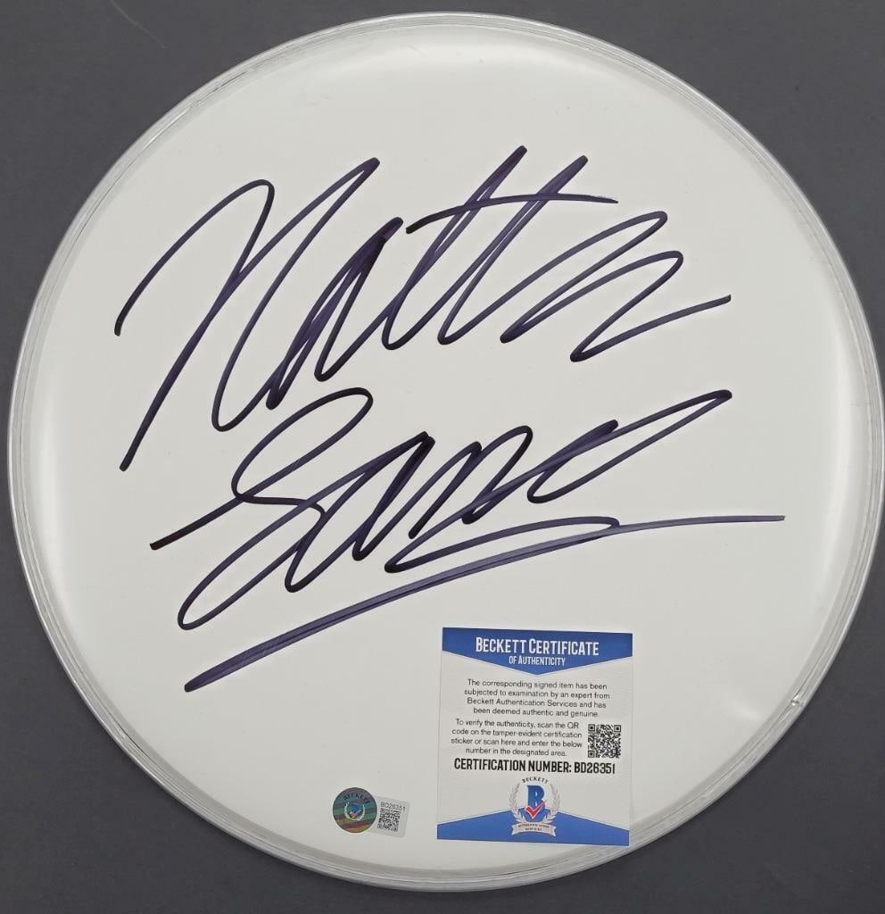 Nathan James Autographed 12 Inch Drumhead with Beckett COA Authentication (1 of 2)