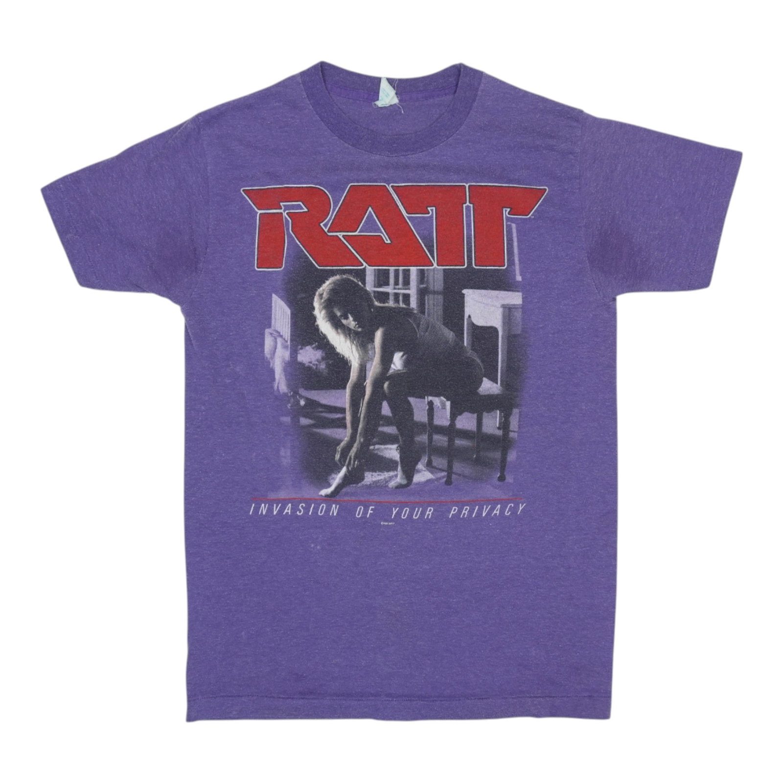 Vintage 1985 Ratt Concert Tee Invasion Of Your Privacy Tour Purple Large (1 of 9)