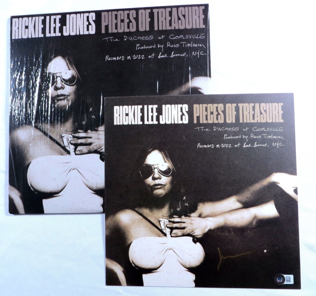 Autographed Pieces of Treasure Album Insert by Rickie Lee Jones Beckett Authenticated: Autographed Pieces of Treasure Album Insert by Rickie Lee Jones Beckett Authenticated This is an original autographed album insert for "Pieces of Treasure" signed by Rickie Lee Jones. The item include
