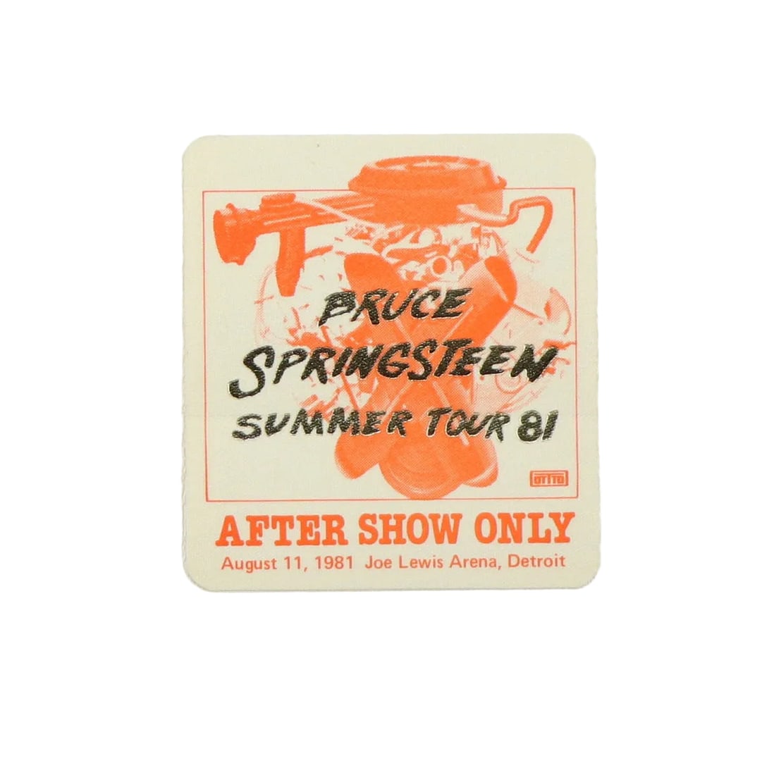 Vintage Backstage Pass Bruce Springsteen 1981 Summer Tour Aftershow (1 of 2)