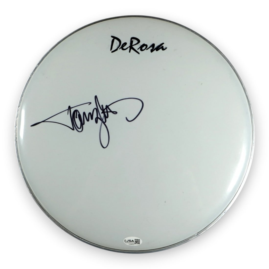 Tommy Lee JSA authenticated signed 13 drumhead: Tommy Lee JSA authenticated signed 13 drumhead This is a 13-inch drumhead personally signed by Tommy Lee, the drummer for Motley Crue. The autograph has been authenticated by James Spence Authenticati