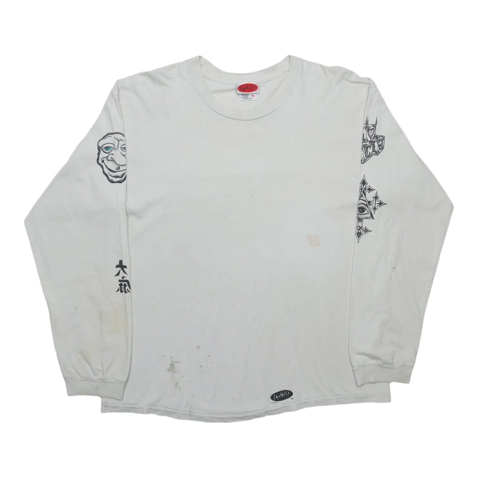 Vintage Green Day Mike Dirnt Tattoo Art White Long Sleeve Shirt XL (1 of 8)