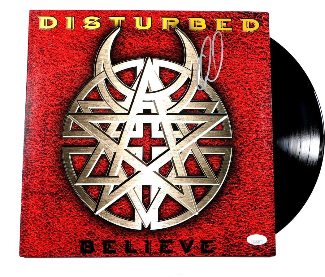 David Draiman Signed Album Cover Disturbed JSA Authenticated: David Draiman Signed Album Cover Disturbed JSA Authenticated This is an original autographed record album cover by David Draiman, the lead singer of Disturbed. The autograph has been authenticated by 