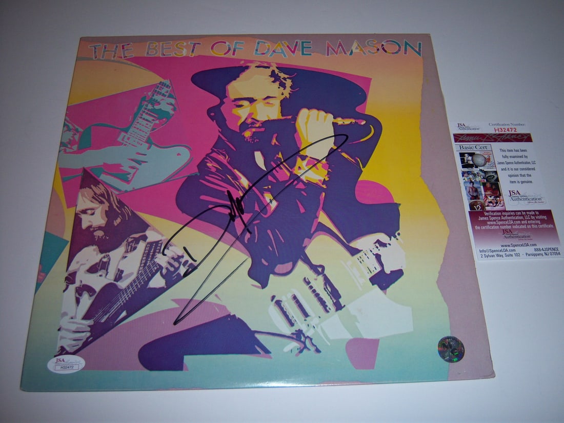 Signed The Best of Dave Mason Vinyl Album with JSA Authentication: Signed The Best of Dave Mason Vinyl Album with JSA Authentication This is an original LP record album titled "The Best of Dave Mason," signed by Dave Mason. The album includes JSA/COA certification, c