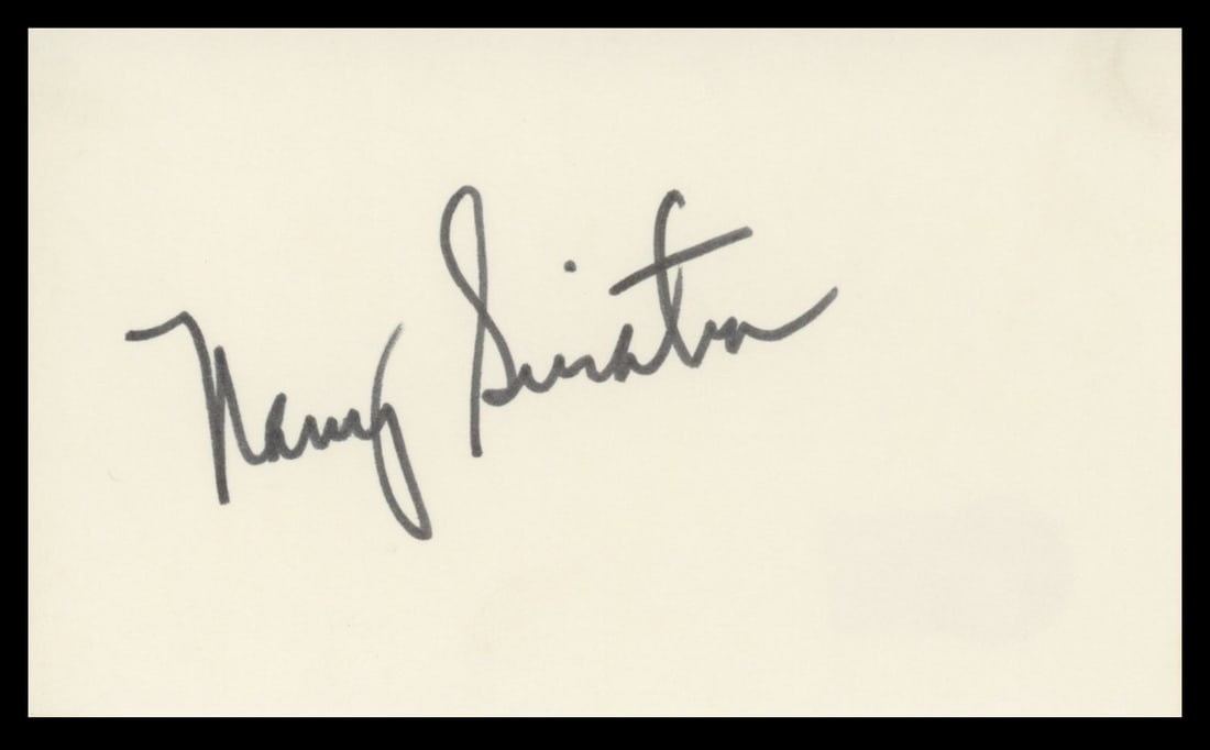 Nancy Sinatra Signed 3x5 Index Card With Beckett Authentication (1 of 2)