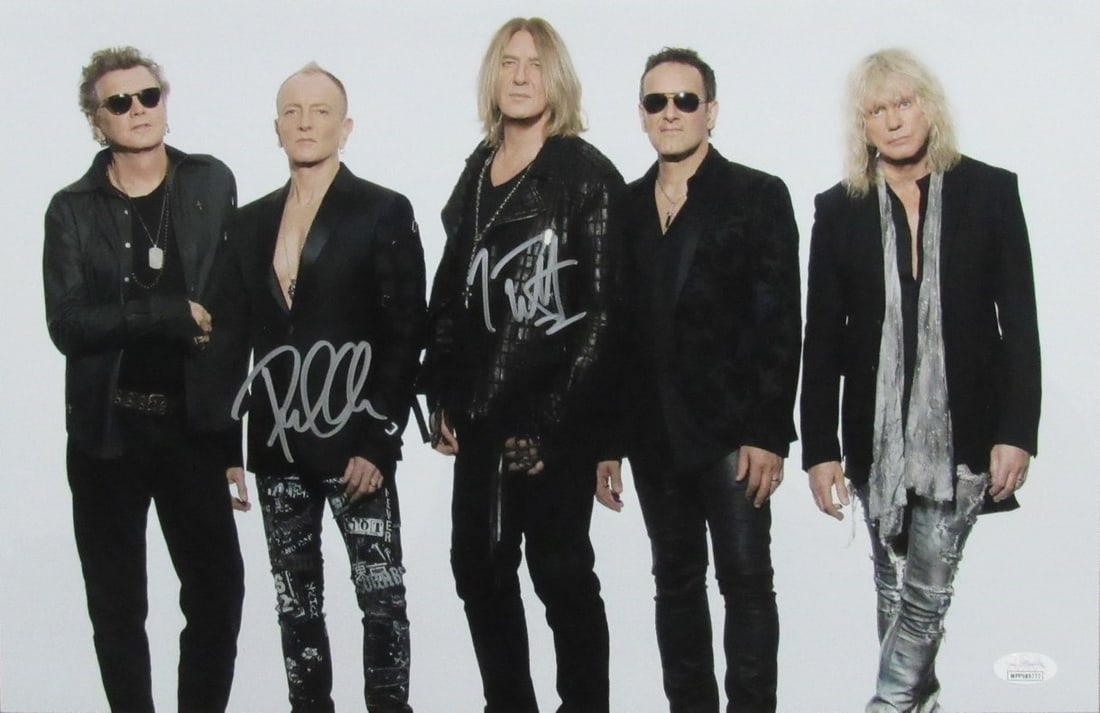 Dual-Signed Joe Elliott Phil Collen 11x17 Photo Def Leppard JSA Authenticated: Dual-Signed Joe Elliott Phil Collen 11x17 Photo Def Leppard JSA Authenticated This stunning 11x17 photograph features the iconic duo of Joe Elliott and Phil Collen from the legendary rock band Def Lep