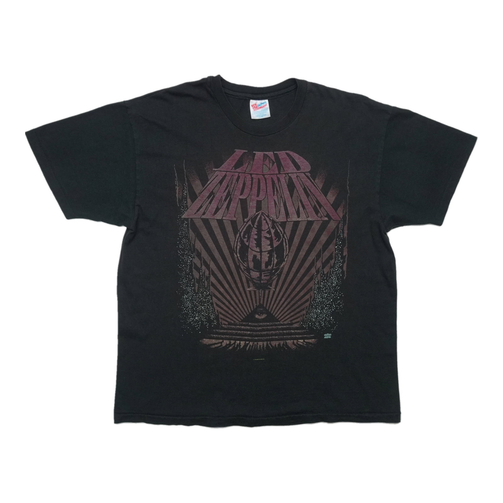 Vintage 1993 Led Zeppelin Stairway Black Cotton Shirt (1 of 6)