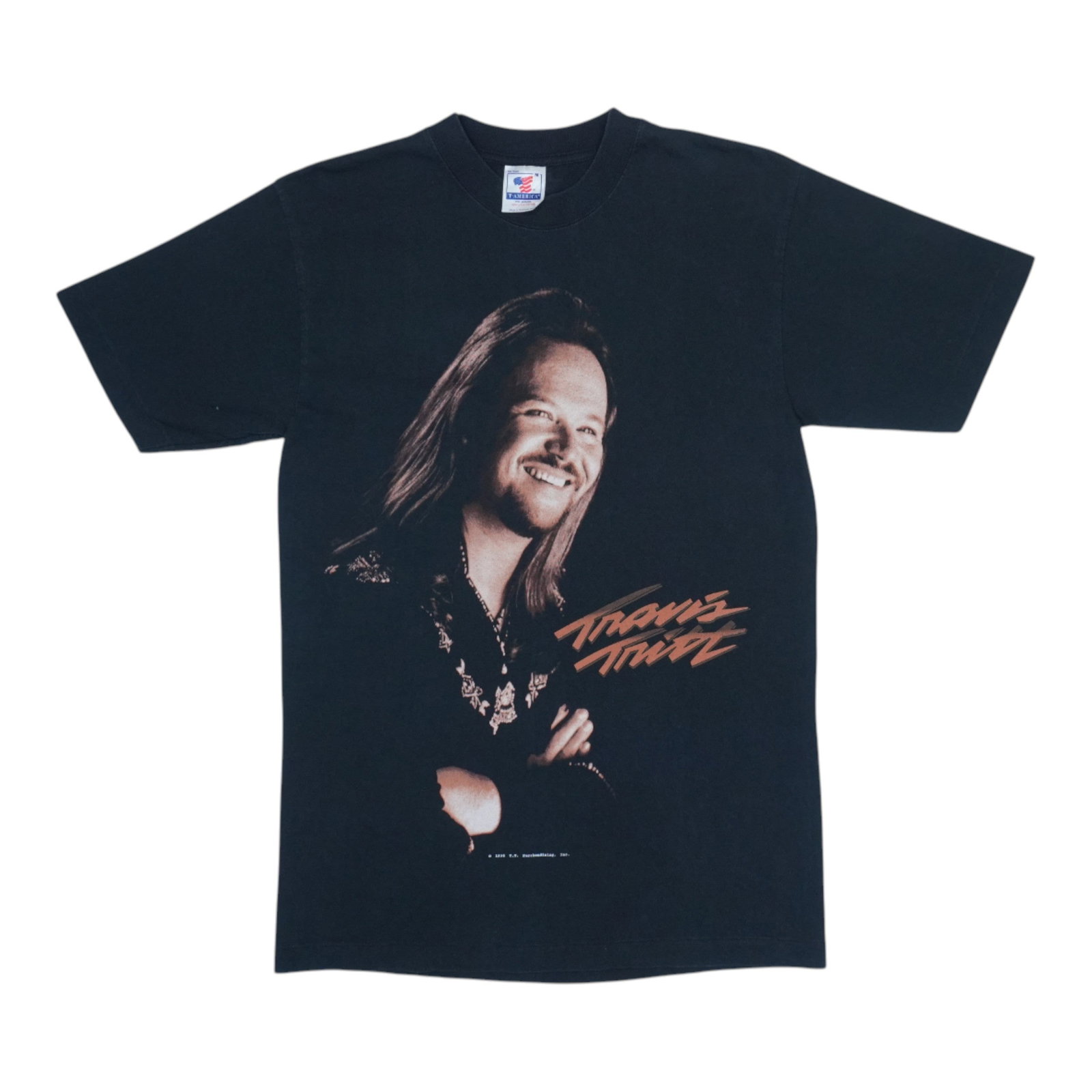 Vintage 1998 Travis Tritt Burning Thunder Concert T Shirt Black Cotton Medium (1 of 5)