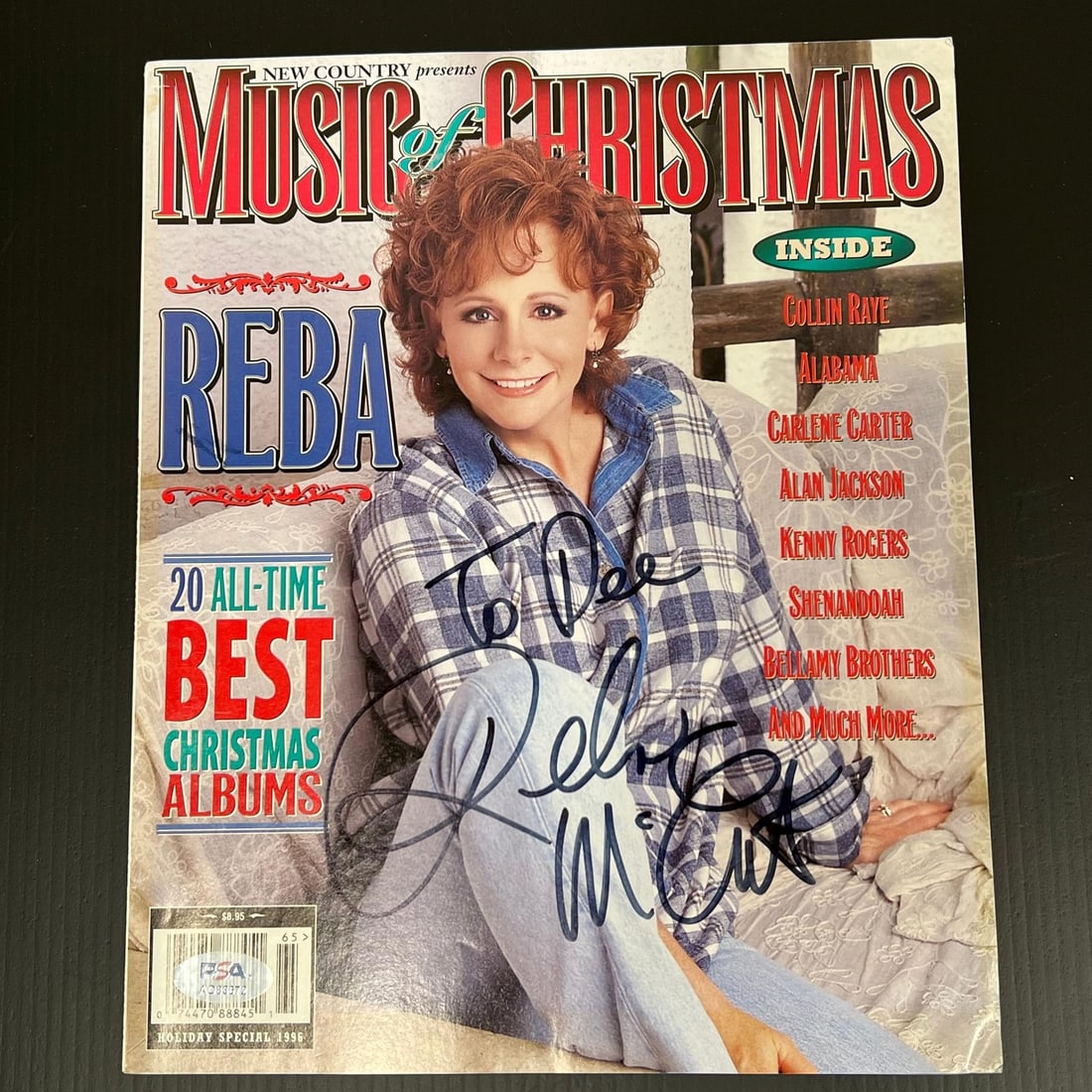 Reba McEntire Signed Music of Christmas Magazine PSA/DNA Authenticated: Reba McEntire Signed Music of Christmas Magazine PSA/DNA Authenticated This Reba McEntire Signed Music of Christmas Magazine is a must-have for fans and collectors alike. Authenticated by PSA/DNA Auth
